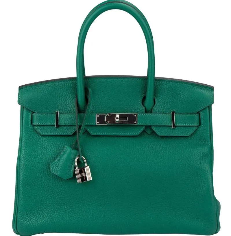 Hermes Vert Vertigo Verso Taurillon Clemence Leath gr&uuml;n