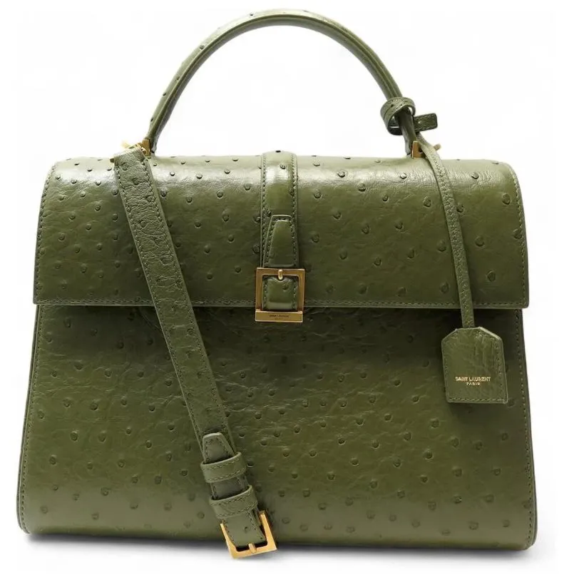 SAINT LAURENT HANDTASCHE MIT OBEREM GRIFF 674 gr&uuml;n