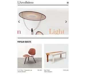 Screenshot larcobaleno - L'ArcoBaleno: Neues Portal für exklusive Designmöbel