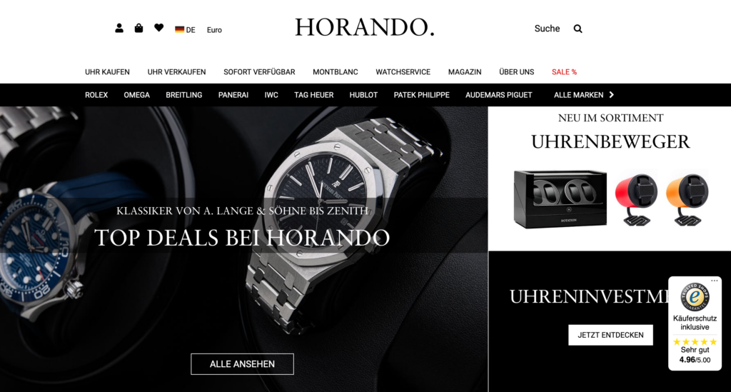 horando luxusuhren online shop 1024x549 - Der Weg der Luxusuhren führt zu Horando