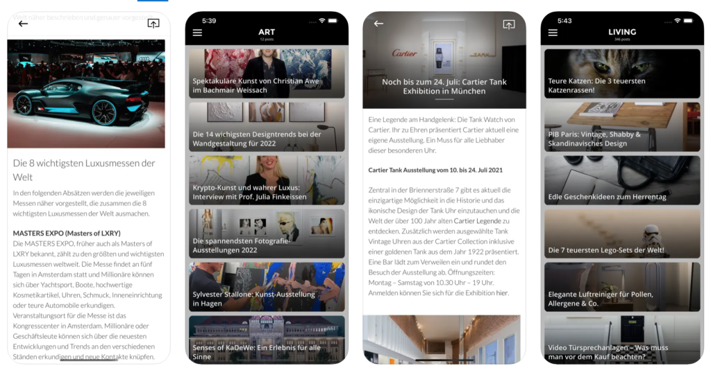 luxusblog luxury lifestyle app screenshots kostenlos 1024x541 - Luxury First Luxus App: Magazin für Luxury Lifestyle endlich für unterwegs auf dem Smartphone!