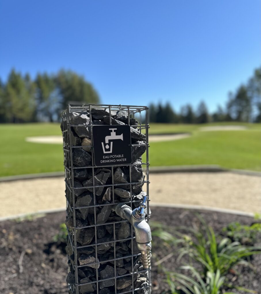 Trinkbrunnen statt Plastikflaschen auf dem Crans-sur-Sierre Golf Club in Crans Montana