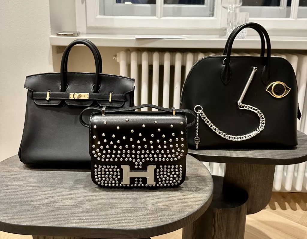 Saclab Hermès Birkin, Hermès Bolide 1923 Smile 30 und Hermès Constance 18 Clouté