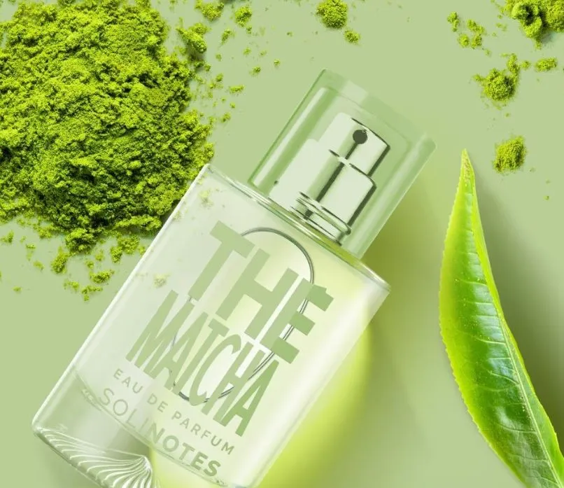 Solinotes Th&eacute; Matcha Eau de Parfum mit Matcha-Pulver und gr&uuml;nem Teeblatt &ndash; Matcha Duftnote im Parfum