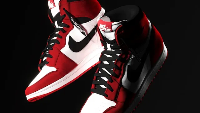 Nike Air Jordan 1 Sneaker in Rot, Weiß und Schwarz als Symbol für seltene und wertvolle Sammler Sneaker