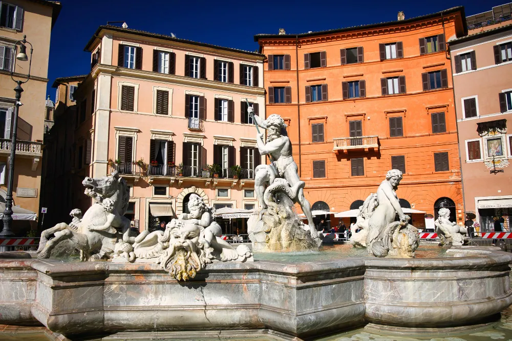 Piazza Navona Rom Sehenswürdigkeiten Brunnen Fontana dei Quattro Fiumi