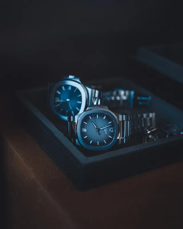 Zwei Luxusuhren in einer Schatulle