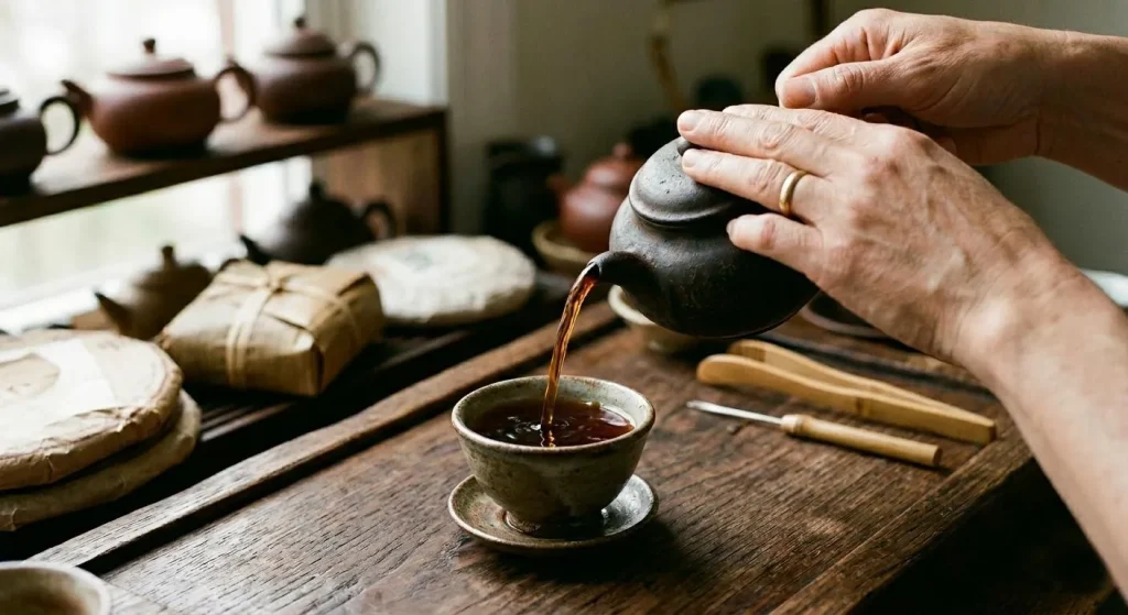 Gereifter Pu-Erh Teekuchen