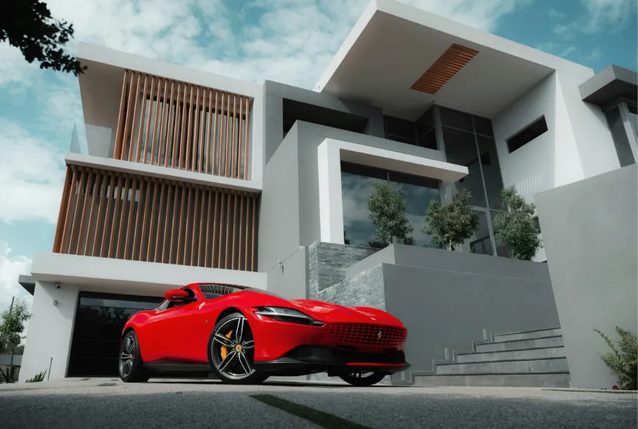Luxusträume: Uhr, Auto, Haus