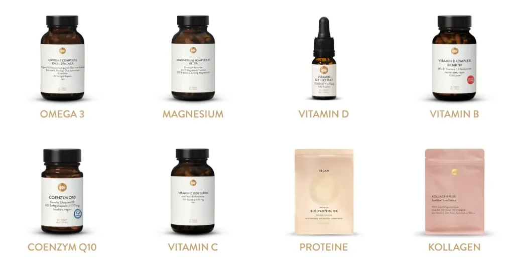 Sunday Natural Bestseller mit Omega-3, Magnesium, Vitamin D, Vitamin B, Coenzym Q10, Vitamin C, Proteinen und Kollagen