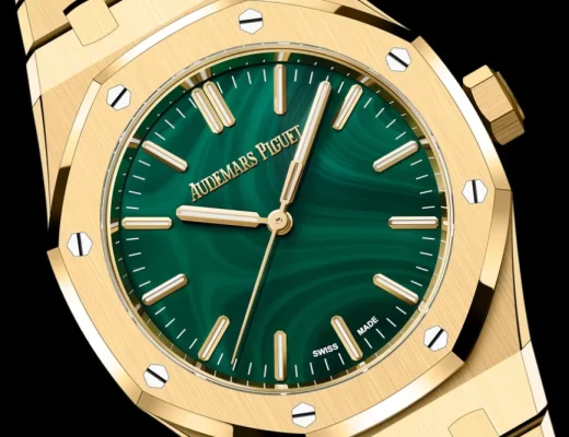 Audemars Piguet Royal Oak aus Gelbgold mit grünem Malachit-Zifferblatt