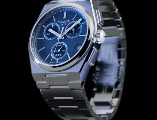 Tissot PRX Quartz Chronograph mit blauem Zifferblatt und Edelstahlarmband