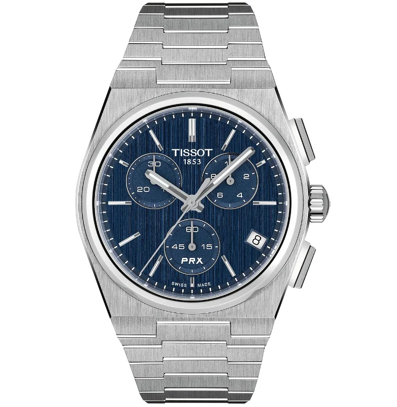 Tissot Chronograph PRX Quartz 41mm, blau, silber